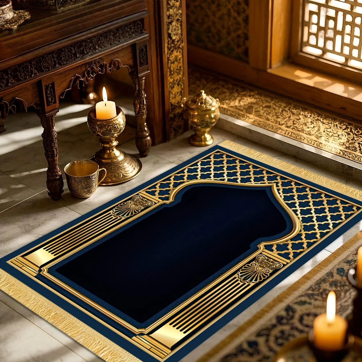 VIKAMA Turkish Family Foldable Prayer Mat – Indoor & Outdoor Portable Prayer Rug