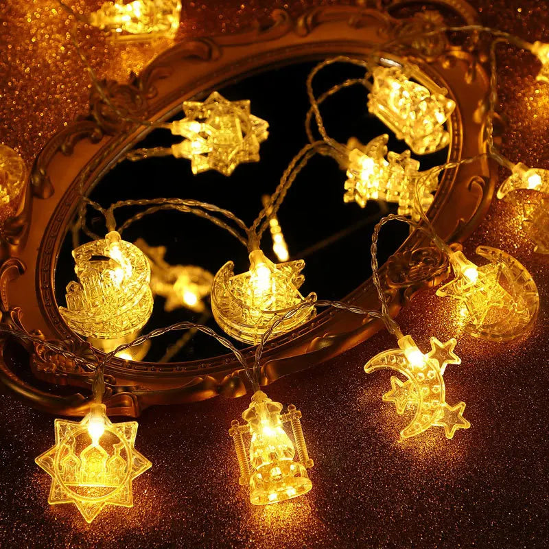 Eid Mubarak LED String Lights – Moon & Star Ramadan Fairy Lights